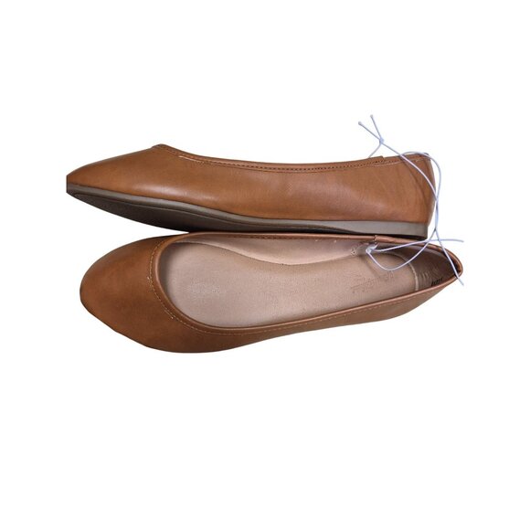 A New Day Women's Cognac Faux Leather Flats Size 8W - Picture 8 of 10